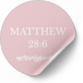 Matthew 28:6 Scripture Sticker – Resurrection News ラウンドシール