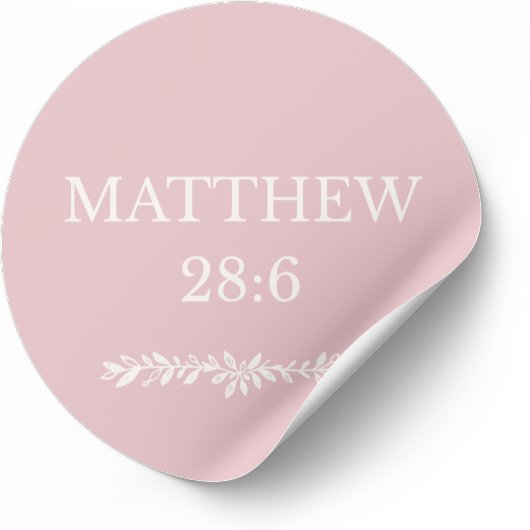 Matthew 28:6 Scripture Sticker – Resurrection News ラウンドシール