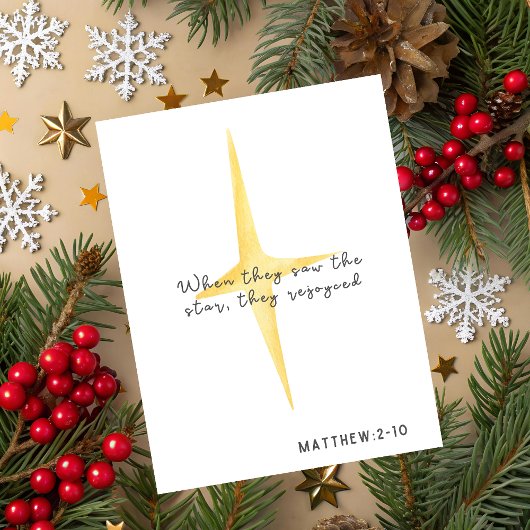 Matthew 2:10 Christian Holiday Card シーズンカード