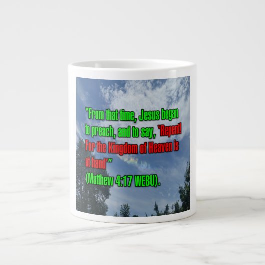 Matthew 4:17 WEBU Mug ジャンボコーヒーマグカップ (正面)