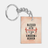 Matthew 5:10ポピー水彩アクリルキーチェーン キーホルダー (正面左)