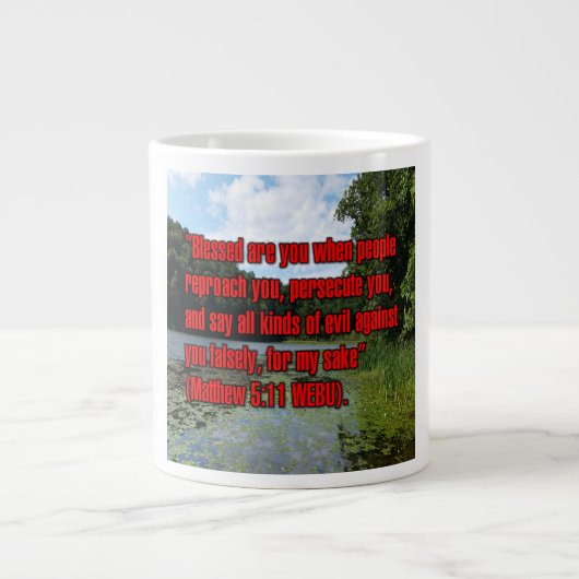 Matthew 5:11 WEBU Mug ジャンボコーヒーマグカップ (正面)