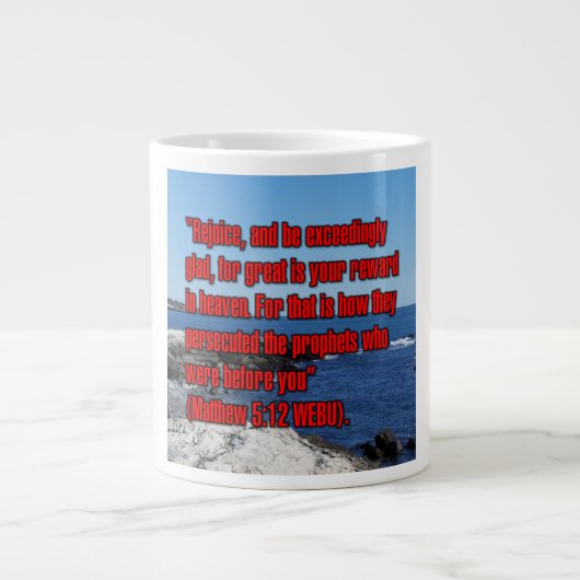 Matthew 5:12 WEBU Mug ジャンボコーヒーマグカップ (正面)