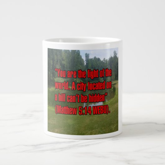 Matthew 5:14 WEBU Mug ジャンボコーヒーマグカップ (正面)