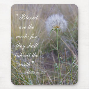 Matthew 5:5 "賛美は弱い"金属プリント マウスパッド