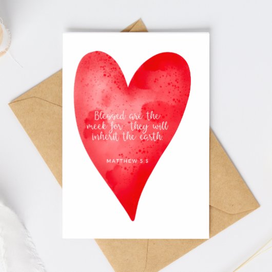 Matthew 5:5 Scripture Christmas Greeting Card シーズンカード