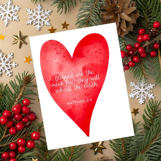 Matthew 5:5 Scripture Christmas Greeting Card シーズンカード
