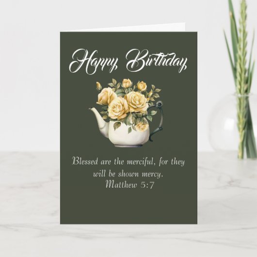 Matthew 5:7 Christian Birthday Wishes カード (正面)