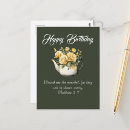 Matthew 5:7 Christian Birthday Wishes ポストカード
