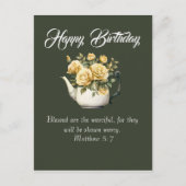 Matthew 5:7 Christian Birthday Wishes ポストカード (正面)