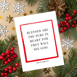 Matthew 5:8 Bible Verse Christmas Greeting Card シーズンカード