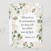 Matthew 5 9はパ賛美ーセメーカーのバイブル・フラット ノートカード (正面/裏面)