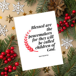 Matthew 5:9 Bible Verse Christmas Greeting Card  シーズンカード