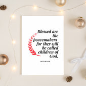 Matthew 5:9 Bible Verse Christmas Greeting Card  シーズンカード