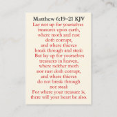 Matthew 6:19-21 KJVカード – XM宝物天国 名刺 (裏面)