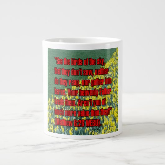 Matthew 6:26 WEBU Mug ジャンボコーヒーマグカップ (正面)