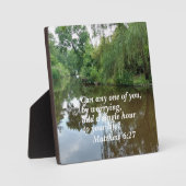 Matthew 6:27心配して、誰でも追加できる フォトプラーク (正面)