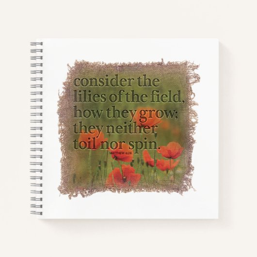 MATTHEW 6:28 Journal ノートブック (正面)