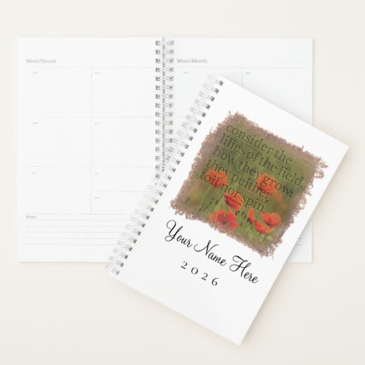 Matthew 6:28 - Personalized Day Planner プランナー手帳 (ディスプレー)
