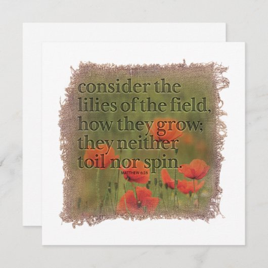 MATTHEW 6:28 - Personalized Notecard ノートカード (正面/裏面)