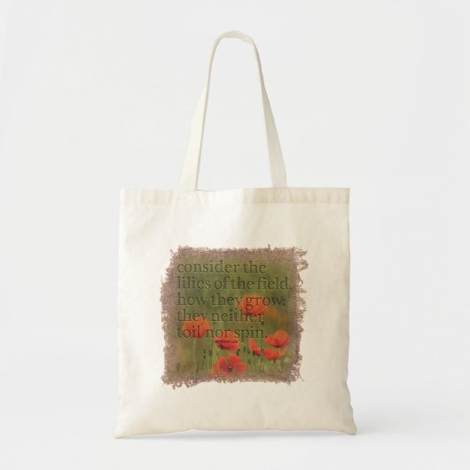 MATTHEW 6:28 - Tote Bag トートバッグ (正面)