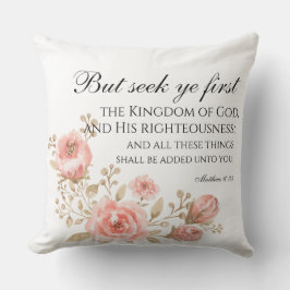 Matthew 6:33シークYe最初のフローラ聖なる書物、 経典 クッション