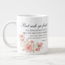 Matthew 6:33シークYe最初のフローラ聖なる書物、 経典 ジャンボコーヒーマグカップ