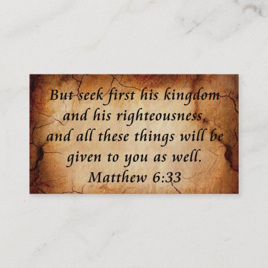 Matthew 6:33名刺 名刺 (正面)