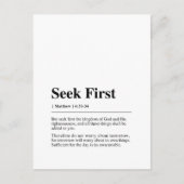Matthew 6:33-34最初にシーク ポストカード (正面)