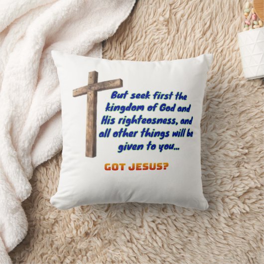 Matthew 6:33 Cross クッション (ブランケット)