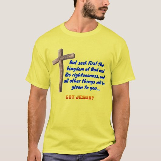 Matthew 6:33 Cross Tシャツ (正面)