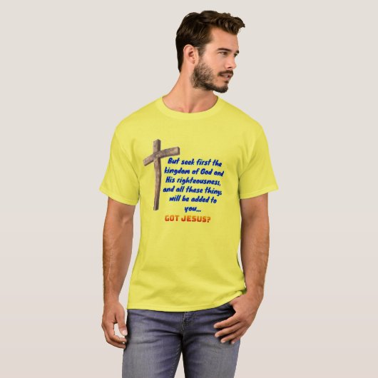 Matthew 6:33 Cross Tシャツ (正面フル)