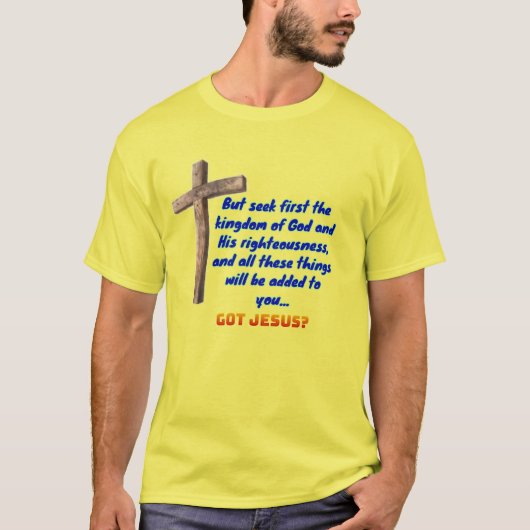 Matthew 6:33 Cross Tシャツ (正面)
