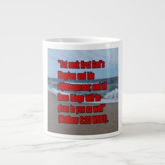 Matthew 6:33 WEBU Mug ジャンボコーヒーマグカップ (正面)