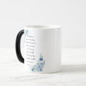 Matthew 6:34ブルーウォーター色のフローラを心配しない モーフィングマグカップ (正面左)