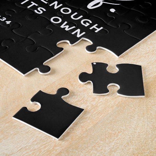 Matthew 6:34 Bible Verse ジグソーパズル (側面)