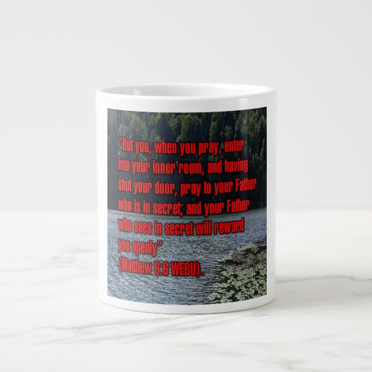 Matthew 6:6 WEBU Mug ジャンボコーヒーマグカップ (正面)