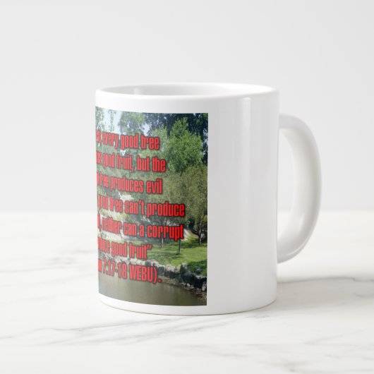 Matthew 7:17–18 WEBU Mug ジャンボコーヒーマグカップ (正面右)