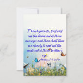 Matthew 7:5 KJVバイブル聖句Pic Flat Greeting カード (正面)