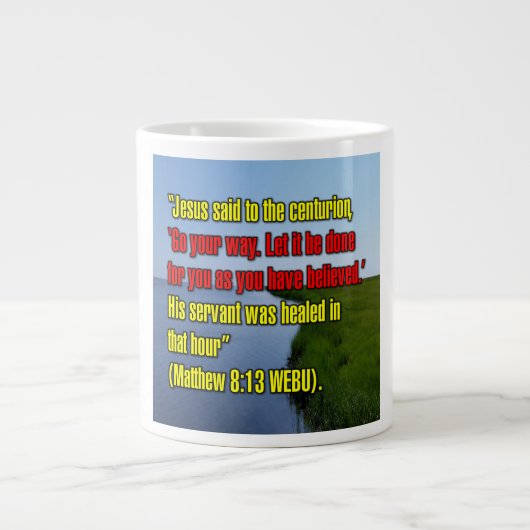 Matthew 8:13 WEBU Mug ジャンボコーヒーマグカップ (正面)