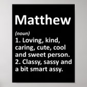 Matthew Definition Personalized Name Funny Birthda ポスター (正面)