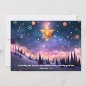 Matthew Verseの福音書クリスマススターKJV聖書 シーズンカード (正面)