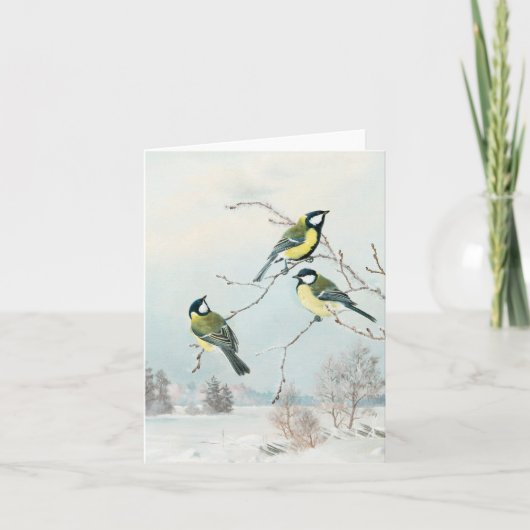 Matti Karppanenによる可愛い小鳥Birds Art カード (正面)