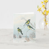 Matti Karppanenによる可愛い小鳥Birds Art カード (黄色い花)