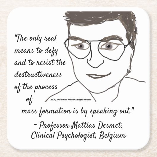 Mattias Desmet Widsom Coasters by RoseWrites  スクエアペーパーコースター (正面)