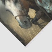 Mature Cowgirl With Horse in Field Decoupage 薄葉紙 (詳細)