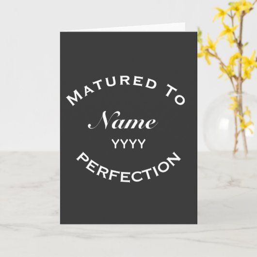 Matured To Perfection Custom Name & Year  カード (黄色い花)