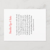 Matushka Olga of Alaska Prayer Card ポストカード (裏面)