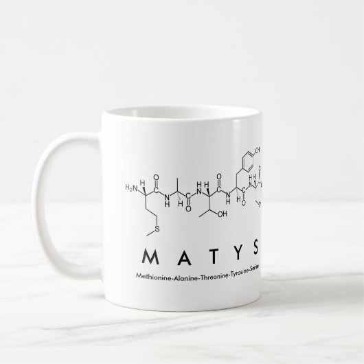 Matysペプチド名mug コーヒーマグカップ (左)