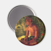 'Maua, A Samoan' - John LaFarge Magnet マグネット (正面/裏面)